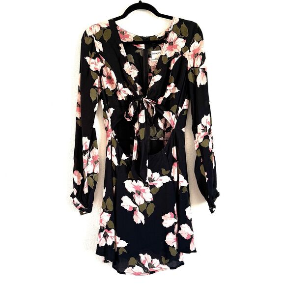 Privacy Please Women’s Fit & Flare Floral Print Mini Dress Long Sleeve - Picture 2 of 16